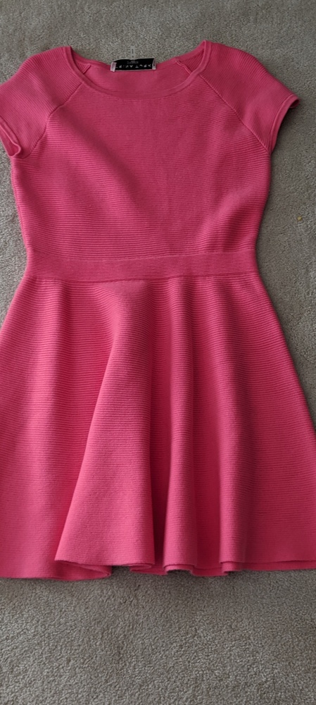 Trina Turk fit and flare pink sweater dress size S